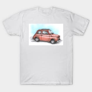 Red Car drawing sketch T-Shirt